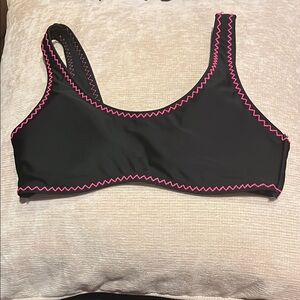 SO Black and Pink Bikini Top - Swimwear